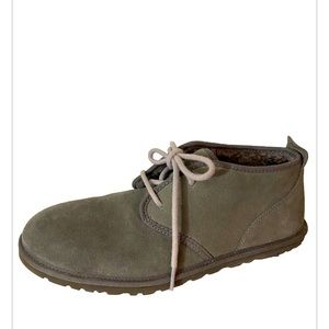 Ugg maksim gray suede Sherling lace up chukka boots sz 9